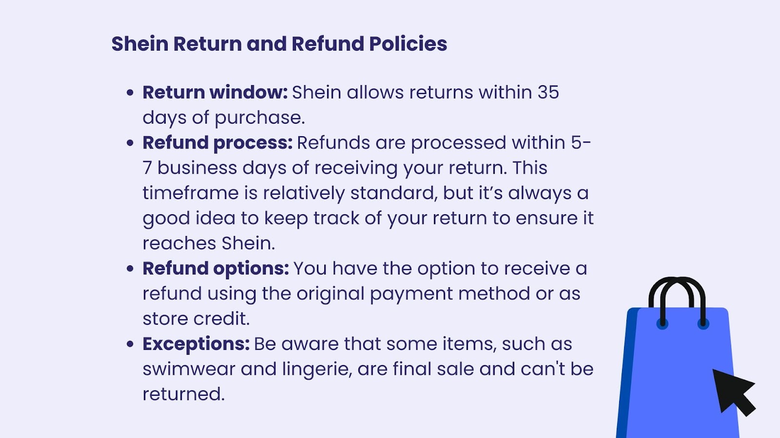 how to return products shein