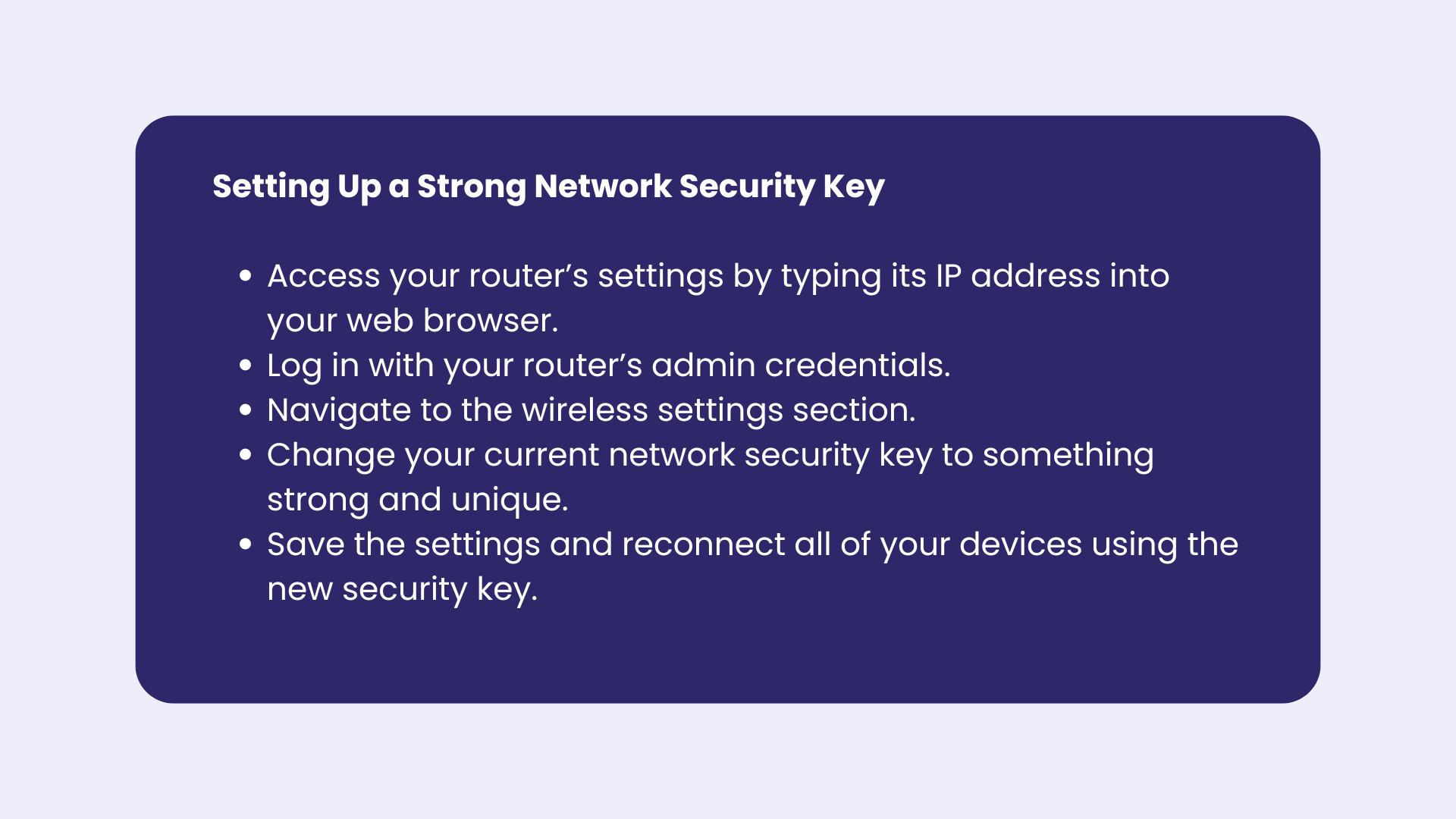 How to Set up Strong Network Key?