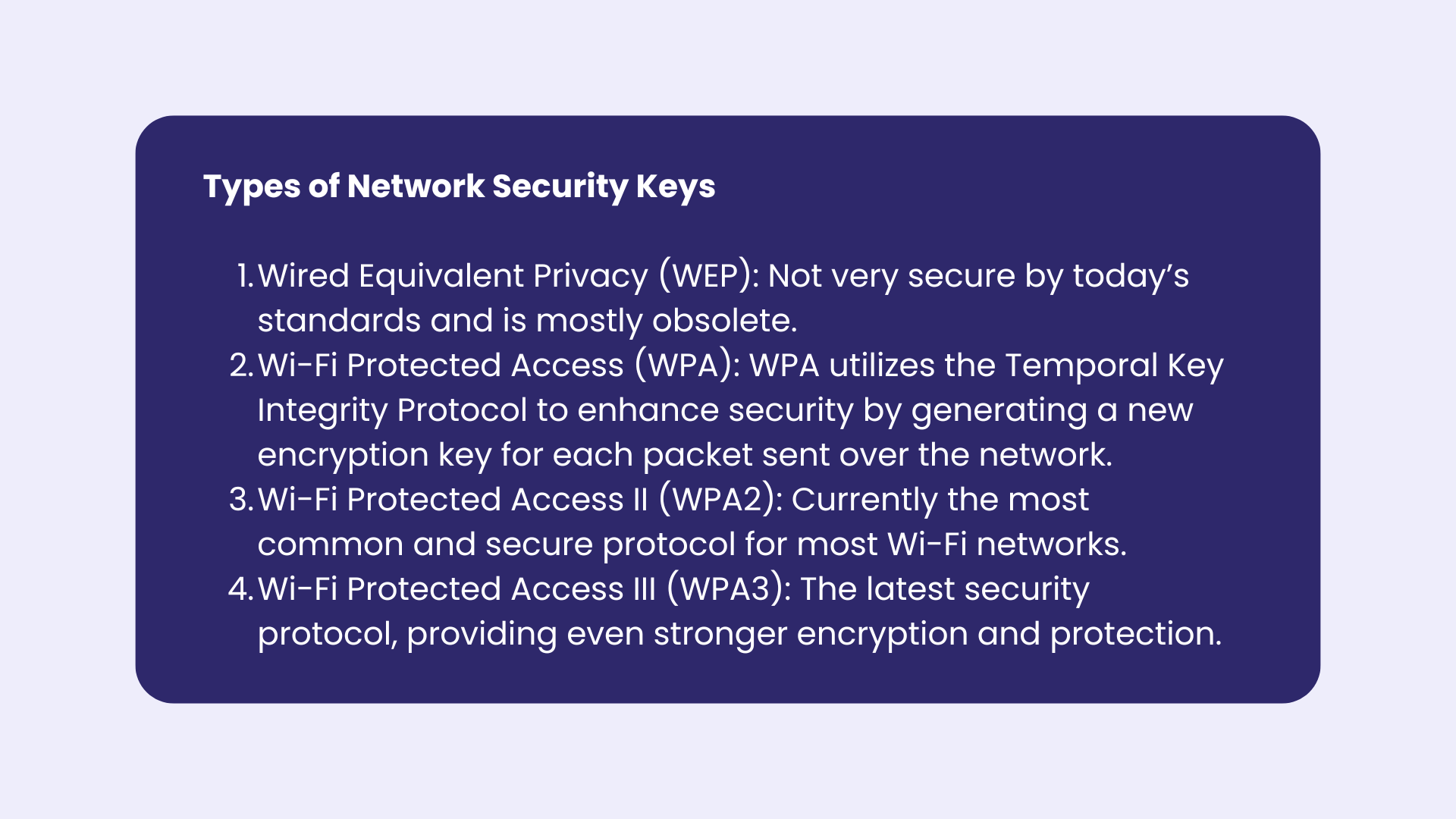 Types of Network Security Keys