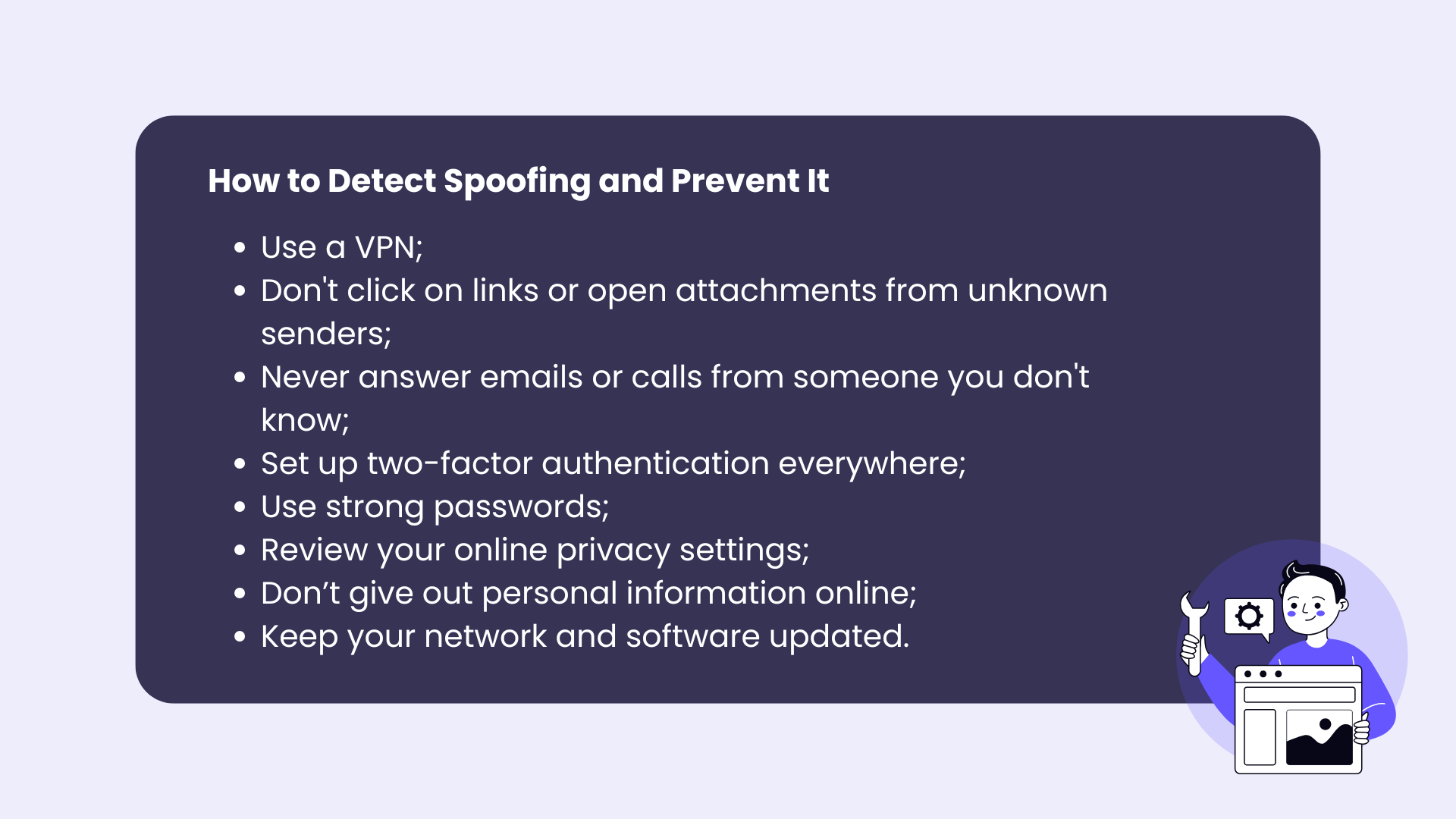 how to avoid spoofing attack