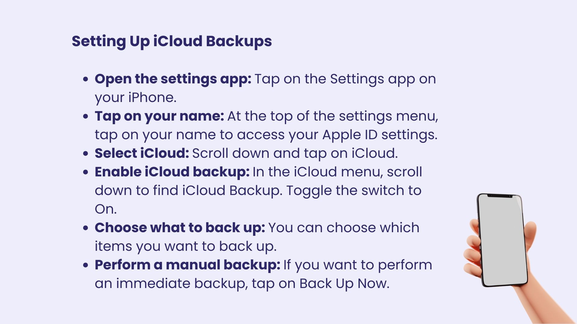how to setup icloud backup