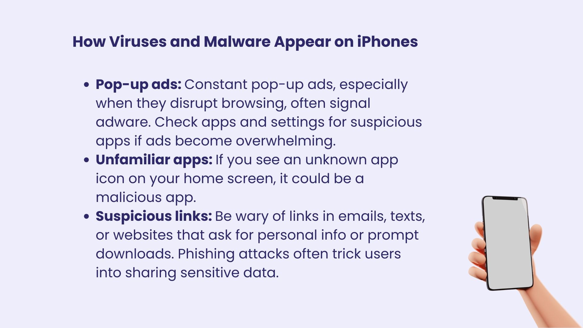 how iphone viruses appear on phone