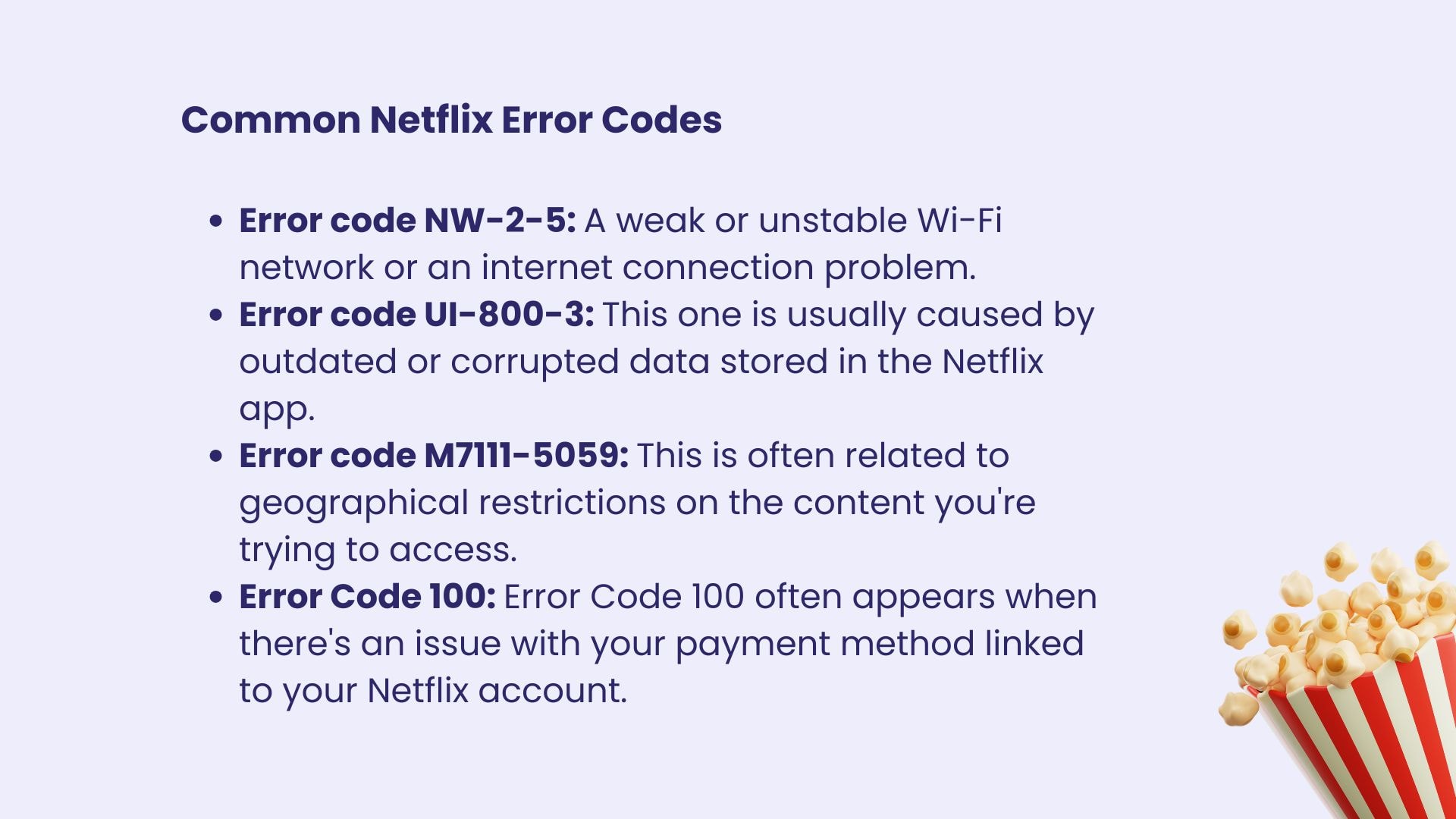 common netflix error codes