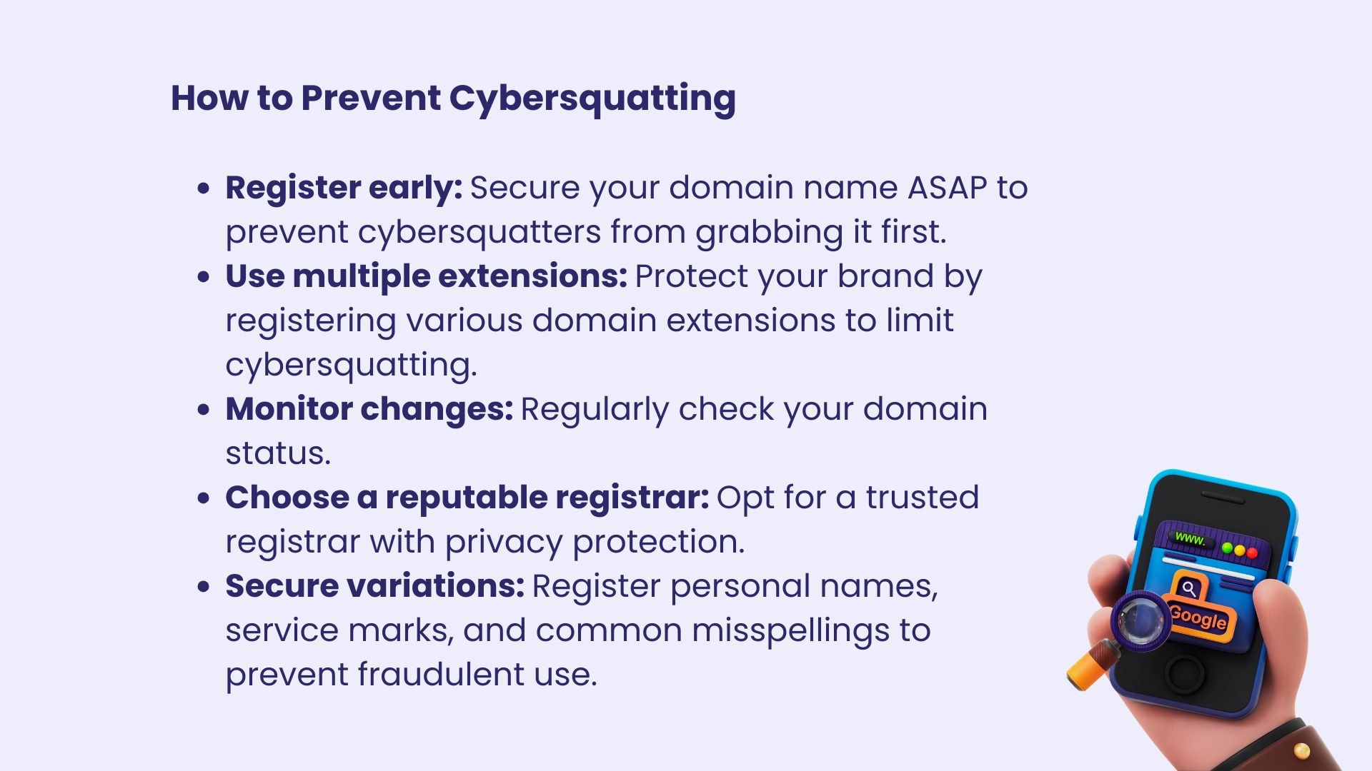 how to prevent cybersquatting