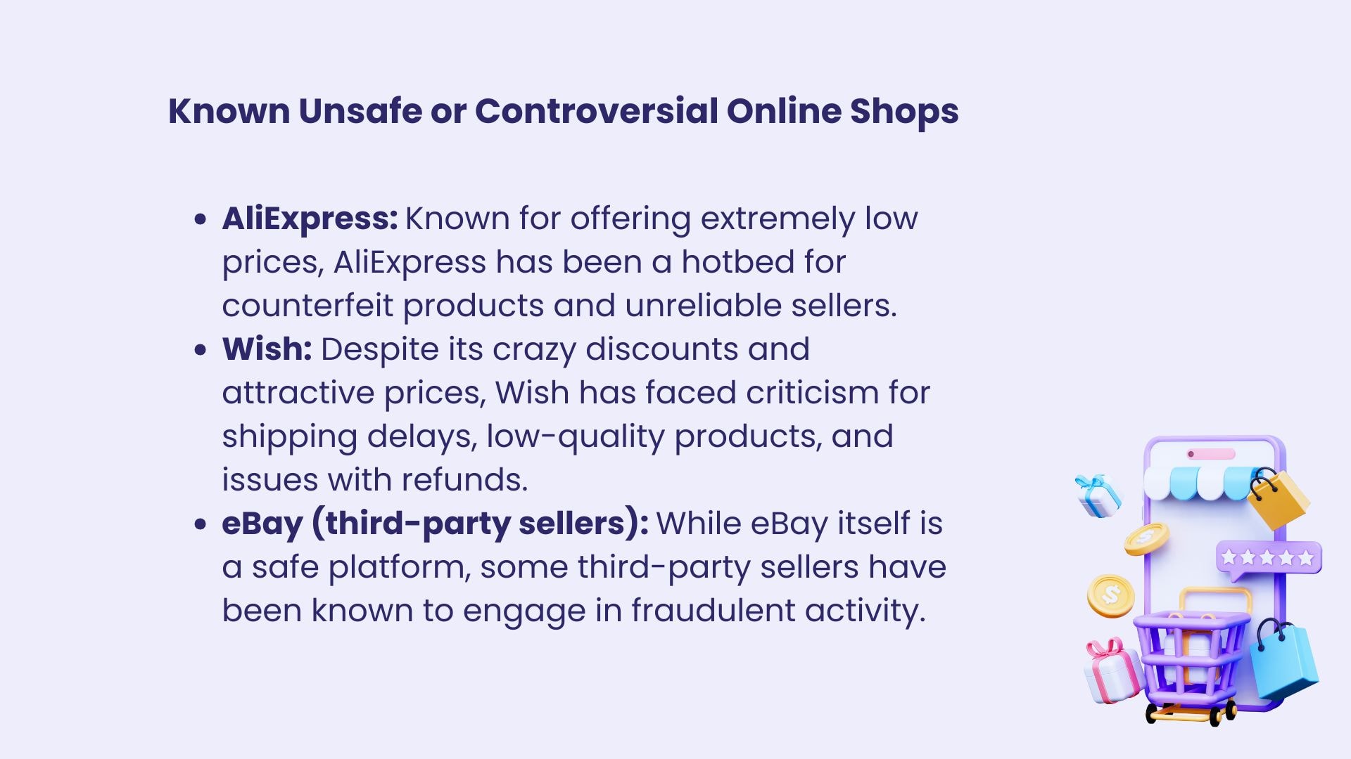 online shopping common scams