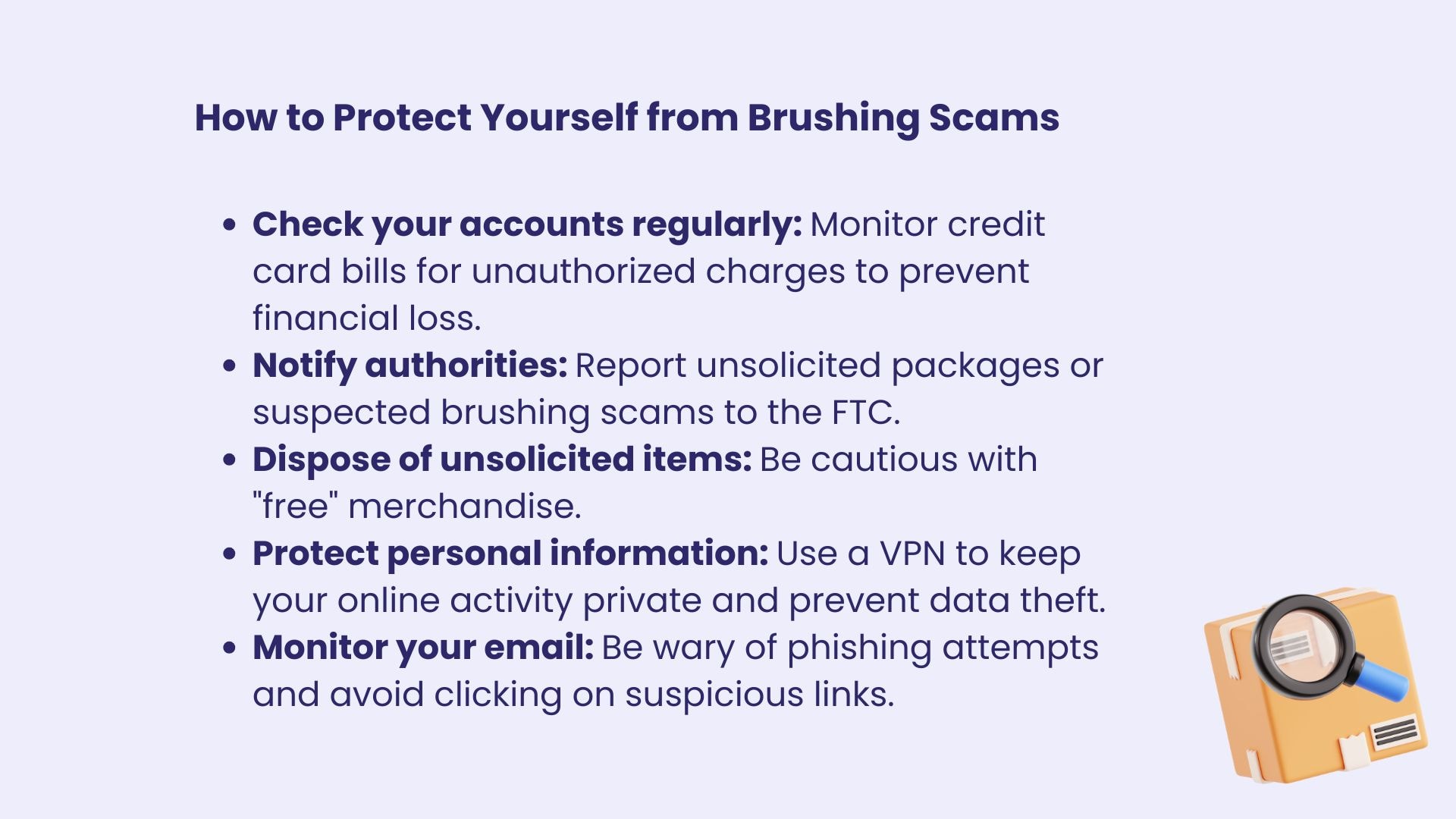 how to protect yourself from brushing scams