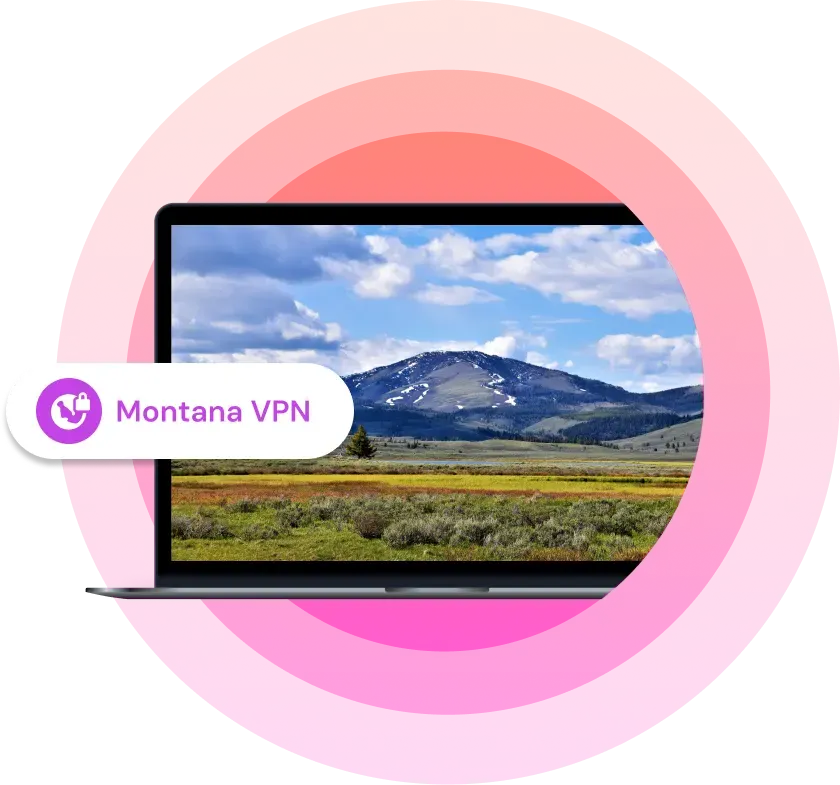 Laptop with an image showing the mountains in Montana
