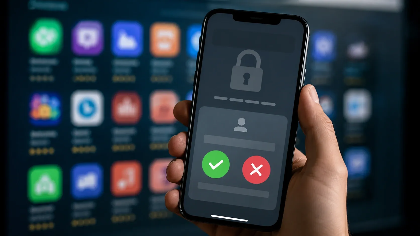 Smartphone requires user to identify themselves before allowing the to use the app store