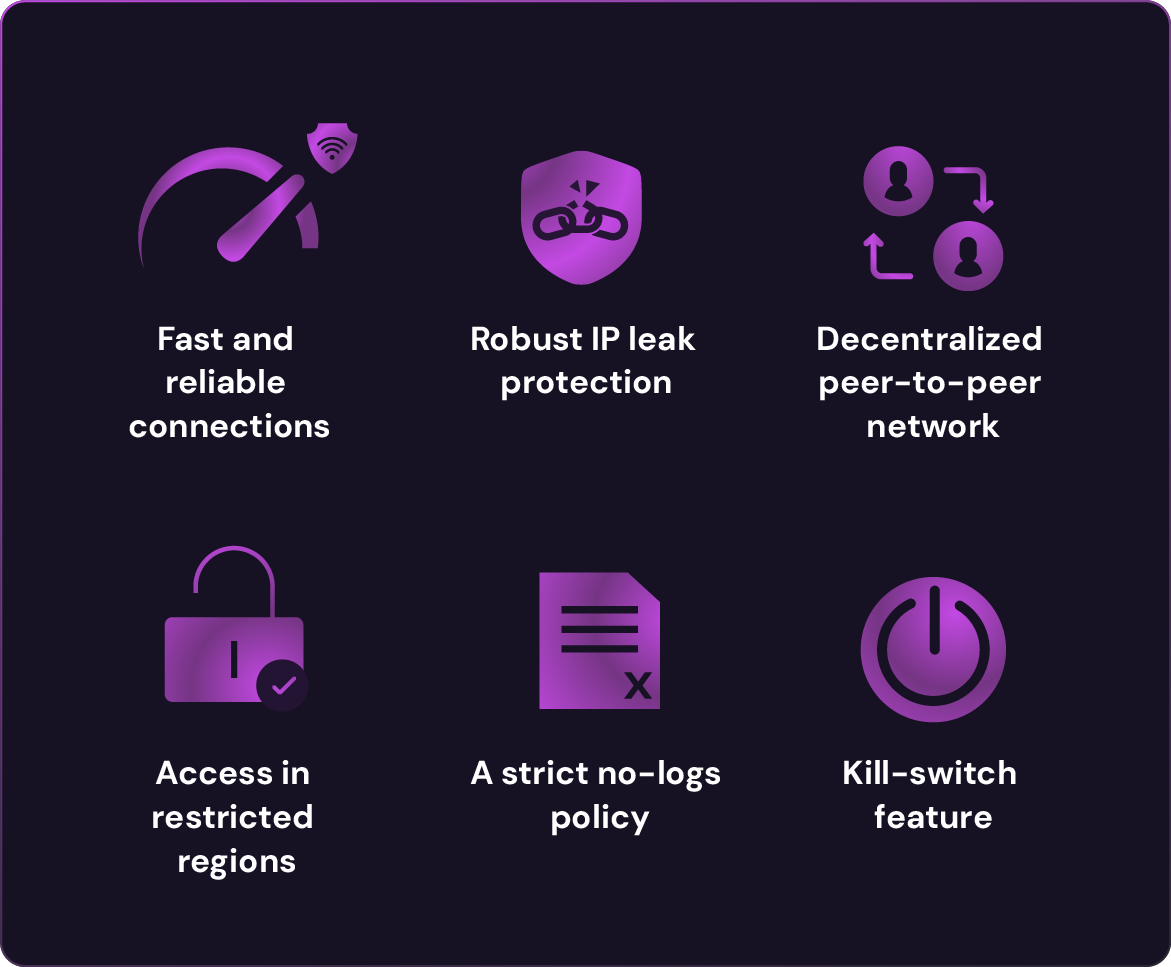 Reasons listed why MysteriumVPN is best