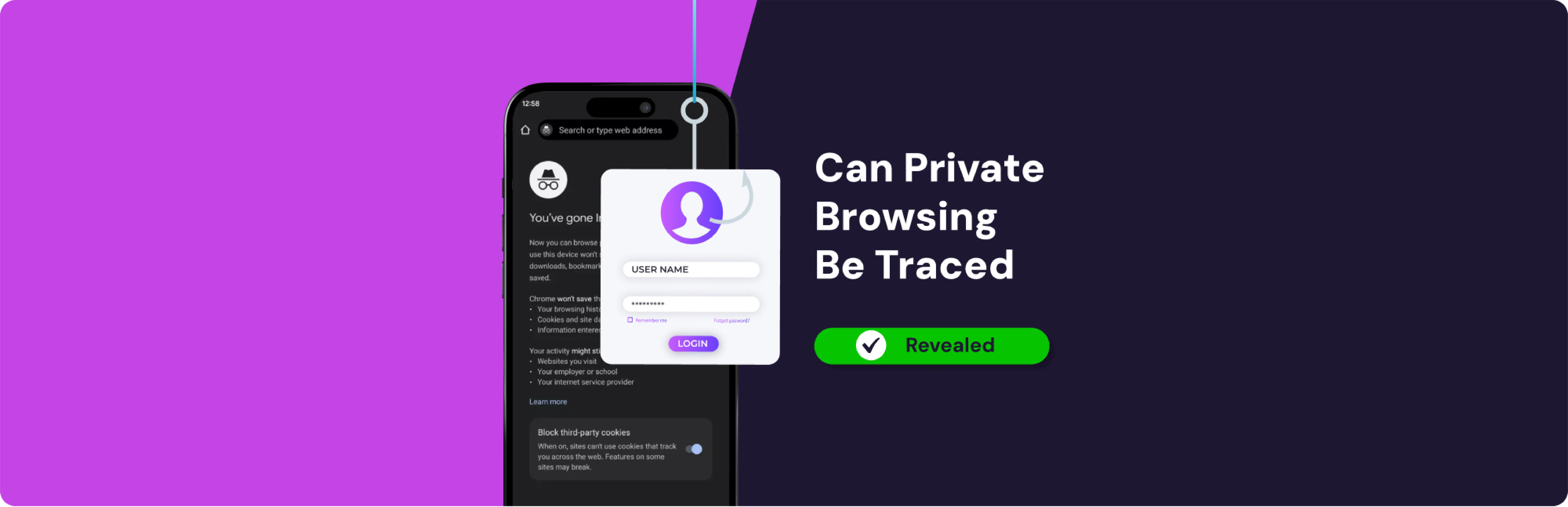 An image of an iPhone with private browsing on it