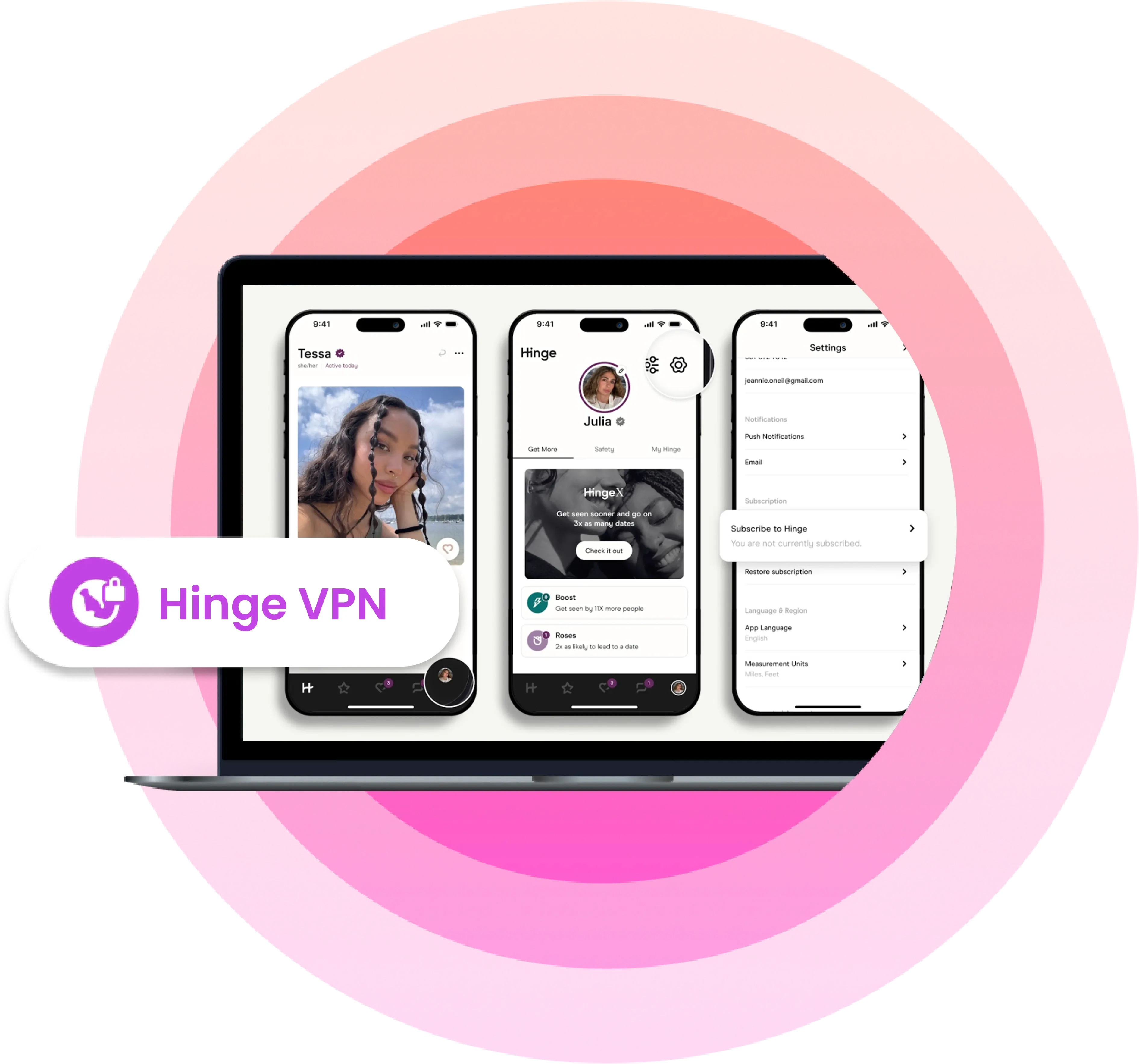 An image showing the Hinge app