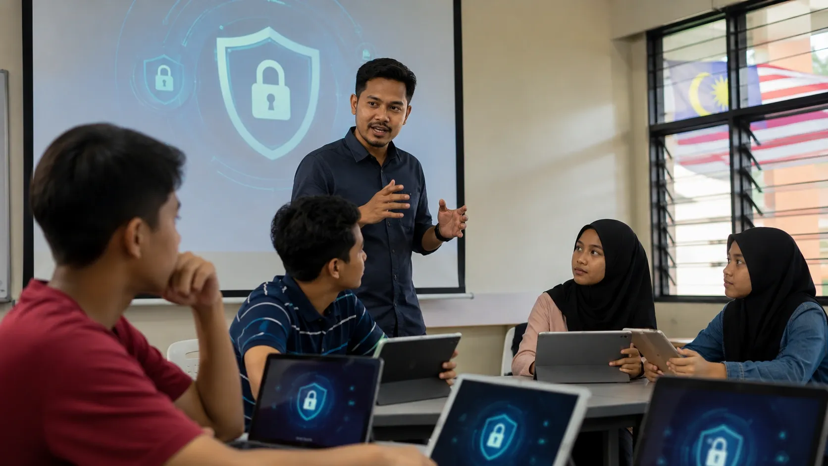 A teacher in Malaysia is educating kids on online safety