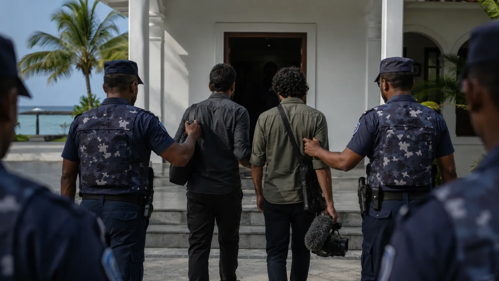 Two journalists in Maldives are being escorted to jail