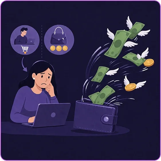 An illustration showing a woman experiencing price discrimination