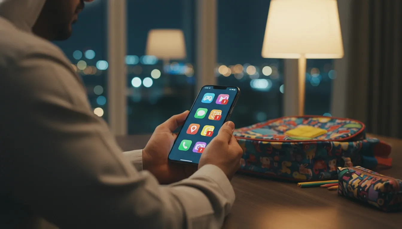 Parent in UAE is checking their child's phone and locking out the apps with parental control