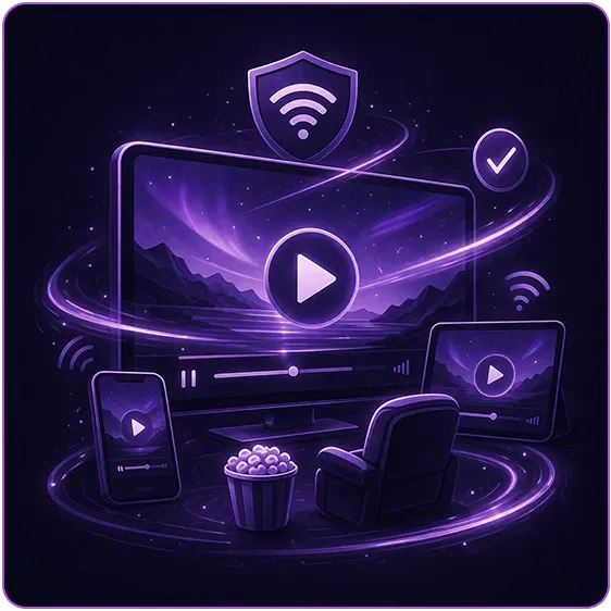 An illustration symbolizing uninterrupted streaming