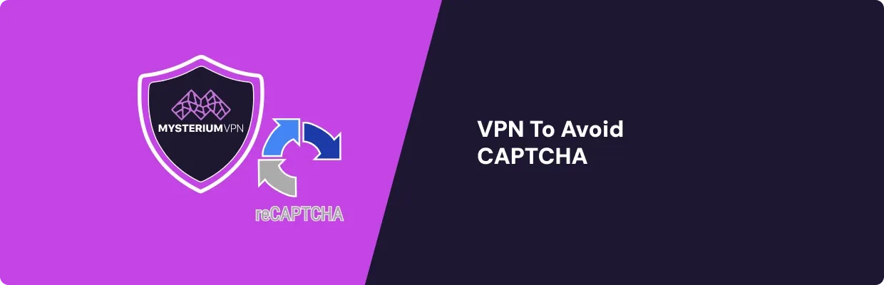 A laptop next to the CAPTCHA and Mysterium VPN logos