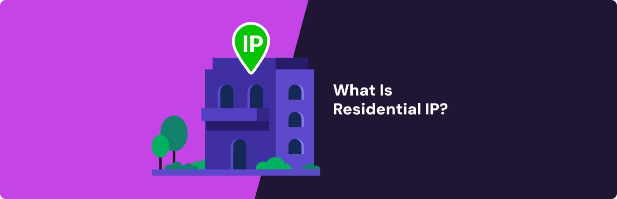 An illustration showing a house with an IP address icon